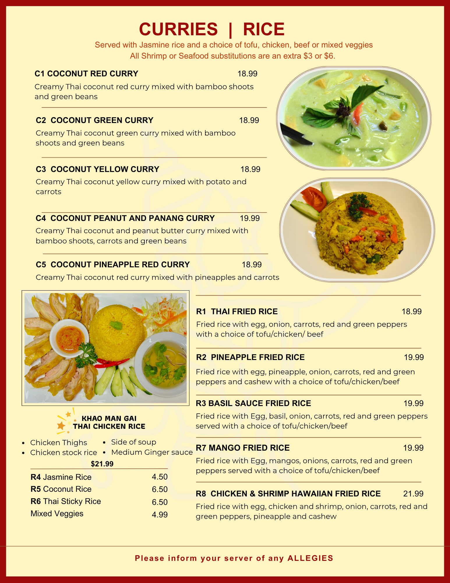 Curries & Fried Rice